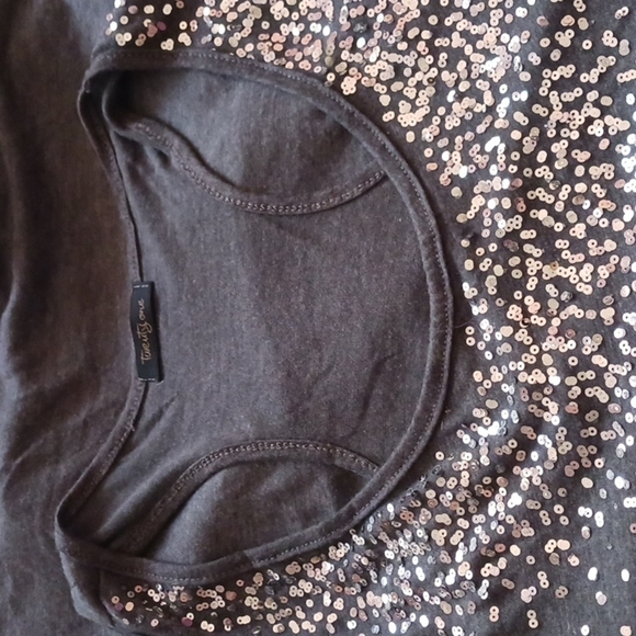Twenty One Sequin Sparkle Grey Tank - Picture 1 of 5
